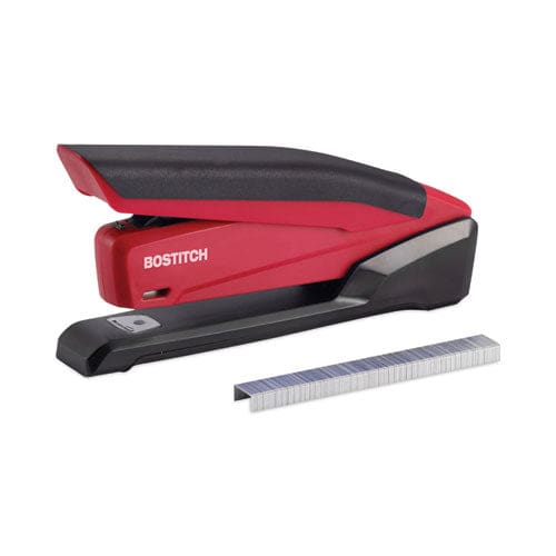 Bostitch Inpower Spring-powered Desktop Stapler With Antimicrobial Protection 20-sheet Capacity Red/black - School Supplies - Bostitch®