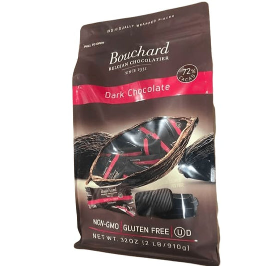 Bouchard Premium Belgian Chocolate- Dark Chocolate with 72% Cacao, 32 oz - ShelHealth.Com