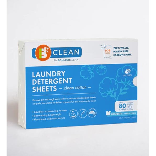 BOULDER CLEAN: Clean Cotton Laundry Detergent Sheets 40 ct - Home Products > Laundry Detergent - BOULDER CLEAN