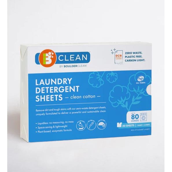 BOULDER CLEAN: Clean Cotton Laundry Detergent Sheets 40 ct - Home Products > Laundry Detergent - BOULDER CLEAN