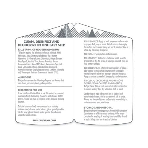 Boulder Clean Disinfectant Cleaner Lemon Scent 28 Oz Bottle 6/carton - School Supplies - Boulder Clean