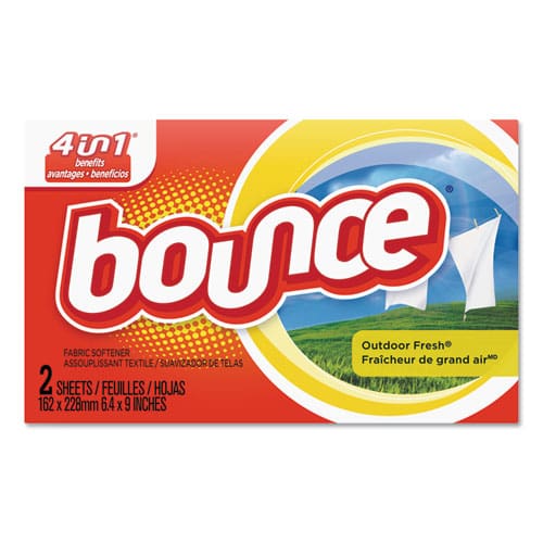 Bounce Fabric Softener Sheets Outdoor Fresh 2/box 156 Boxes/carton - Janitorial & Sanitation - Bounce®