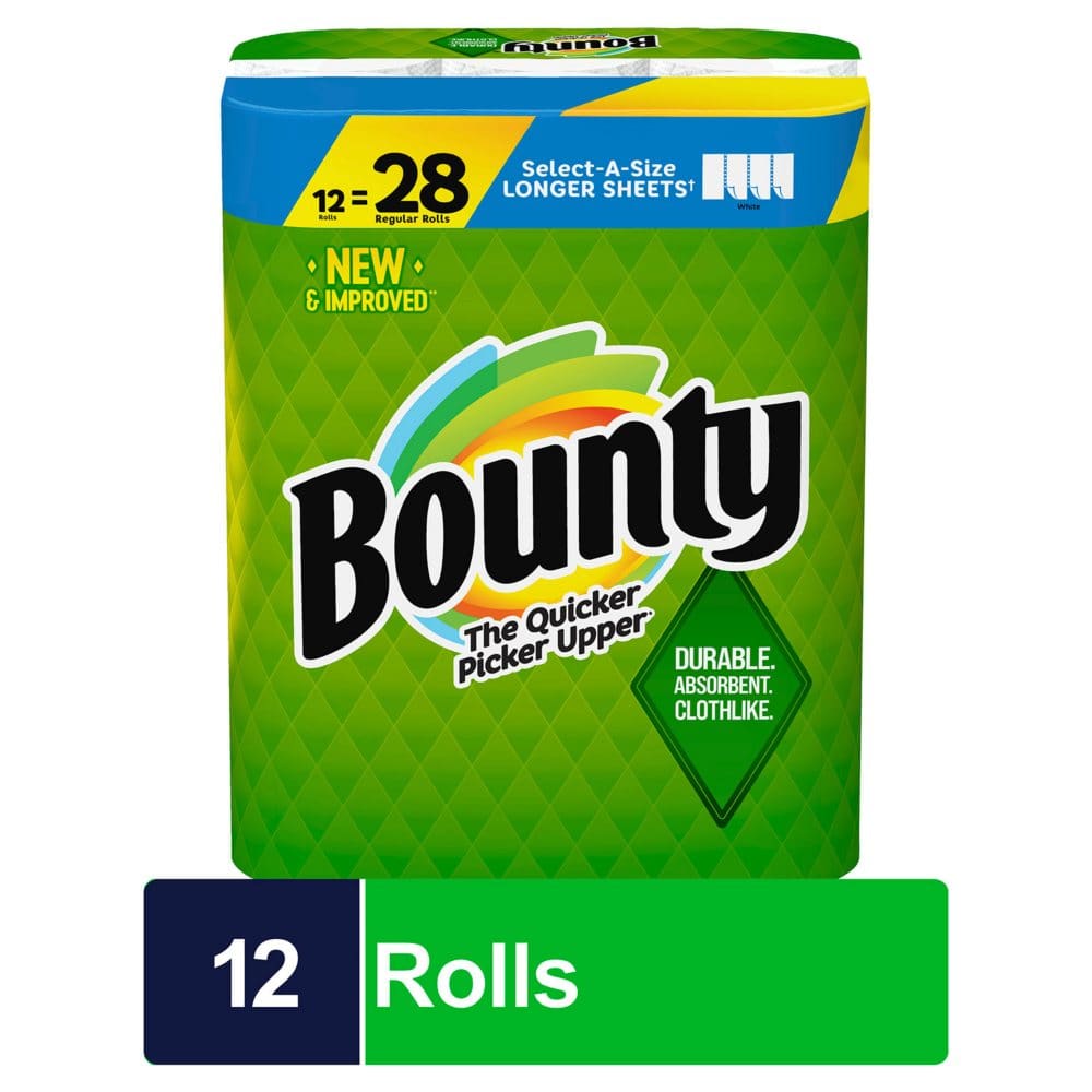 Bounty Select-A-Size Paper Towels White (105 sheets/roll 12 rolls) - Paper & Plastic - Bounty