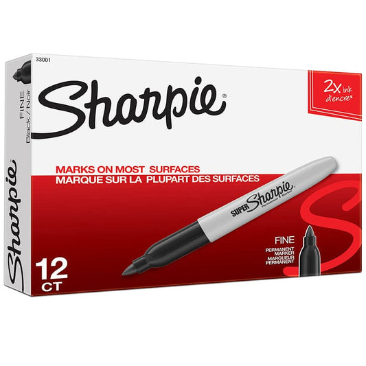 Box Of 12 Black Sharpie Super Markers - Markers - Newell Brands Distribution LLC