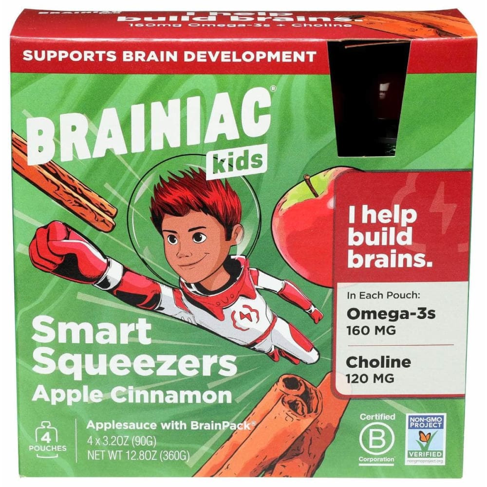 BRAINIAC Brainiac Applesauce Cinnamon Kids 4Pk, 12.8 Oz
