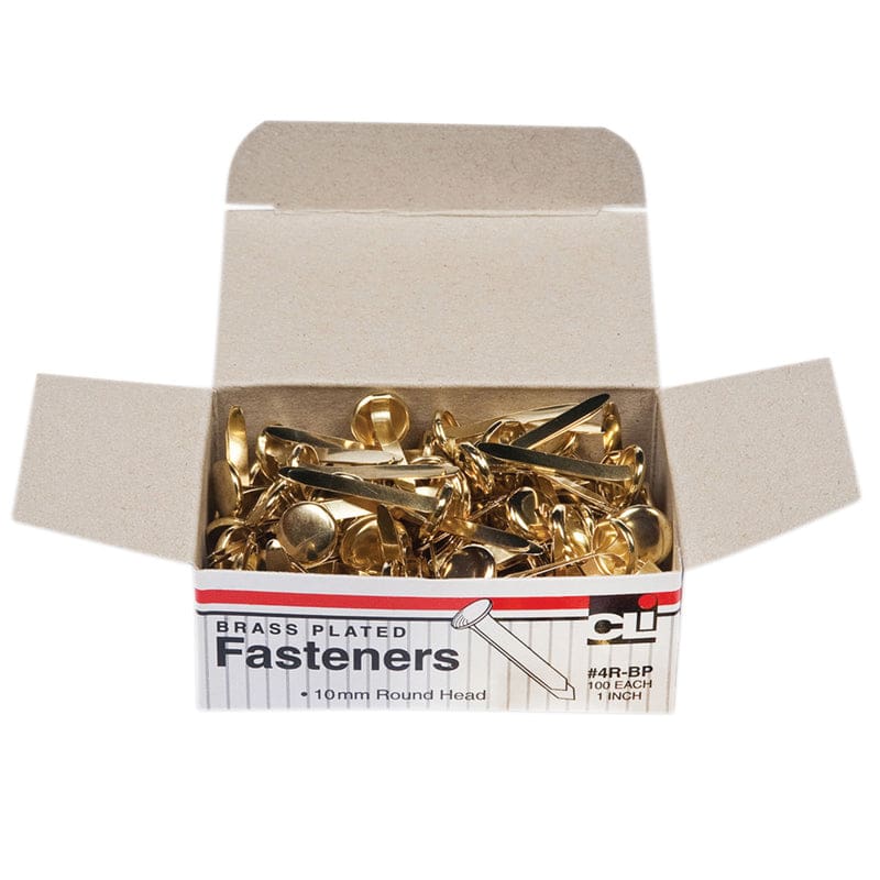 Brass Paper Fasteners 1In 100/Box (Pack of 12) - Fasteners - Charles Leonard