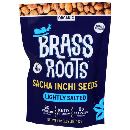 BRASS ROOTS: Sacha Inchi Seeds Lightly Salted 4 oz - Grocery > Snacks - BRASS ROOTS