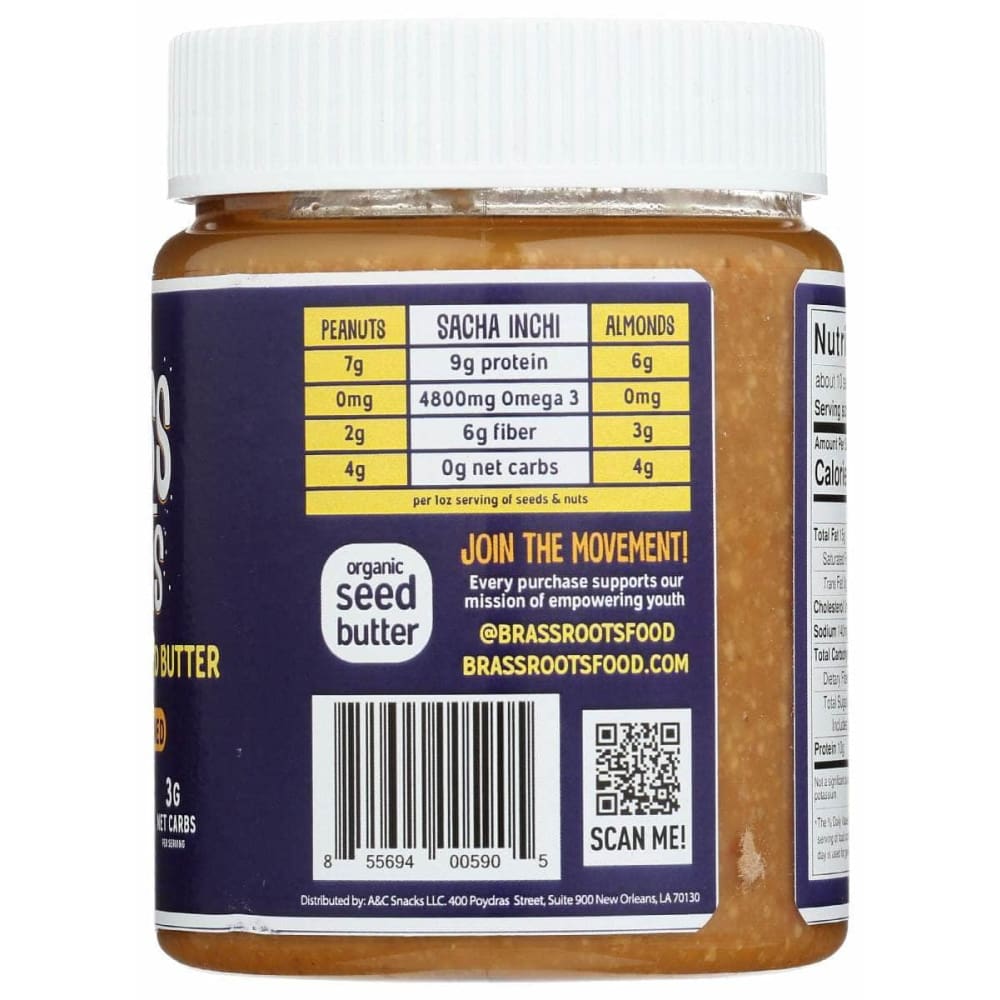 BRASS ROOTS Grocery > Pantry BRASS ROOTS: Unsweetened Sachi Inchi Seed Butter, 12 oz