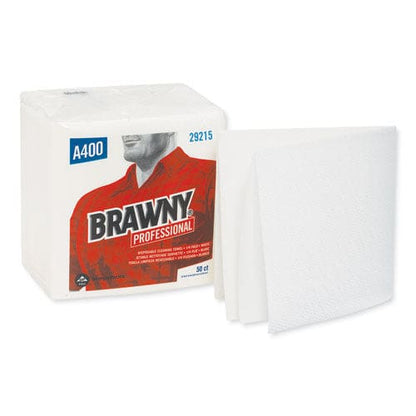 Brawny Professional All Purpose Wipers 13 X 13 White 50/pack 16/carton - Janitorial & Sanitation - Brawny® Professional