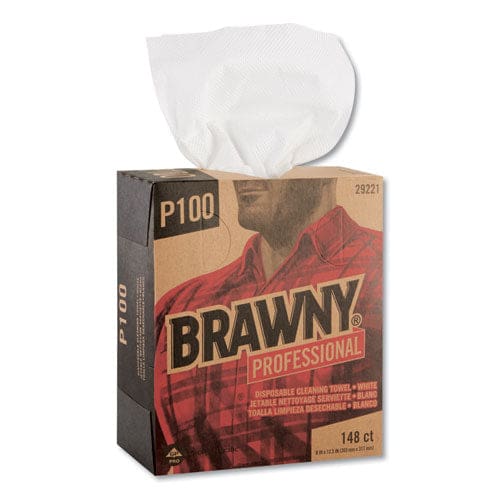 Brawny Professional Light Duty Paper Wipers 2-ply 8 X 12.5 White 148/box 20 Boxes/carton - Janitorial & Sanitation - Brawny® Professional