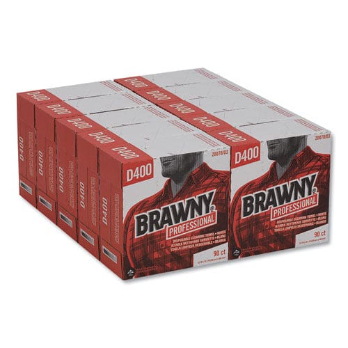 Brawny Professional Medium Duty Premium Drc Wipers 9.25 X 16.3 White 90 Wipes/box 10 Boxes/carton - Janitorial & Sanitation - Brawny®
