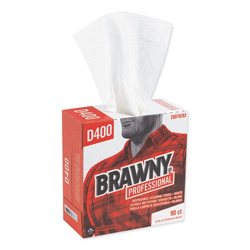 Brawny Professional Medium Duty Premium Drc Wipers 9.25 X 16.3 White 90 Wipes/box 10 Boxes/carton - Janitorial & Sanitation - Brawny®