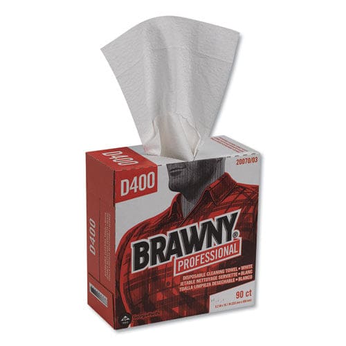 Brawny Professional Medium Duty Premium Drc Wipers 9.25 X 16.3 White 90/box - Janitorial & Sanitation - Brawny® Professional