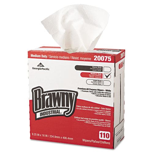 Brawny Professional Tall Dispenser All-purpose Drc Wipers 9.25 X 16 White 110/box 10 Boxes/carton - Janitorial & Sanitation - Brawny®