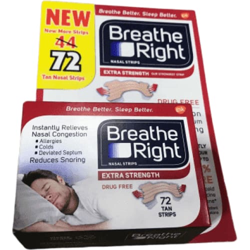 Breathe Right Extra Strength Nasal Strips | 72 Count. - ShelHealth.Com