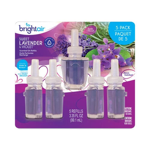 BRIGHT Air Electric Scented Oil Air Freshener Refill Sweet Lavender And Violet 0.67 Oz Bottle 5/pack 6 Pack/carton - Janitorial & Sanitation