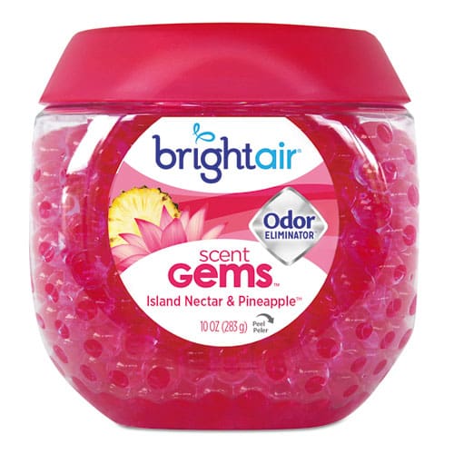 BRIGHT Air Scent Gems Odor Eliminator Island Nectar And Pineapple Pink 10 Oz Jar 6/carton - Janitorial & Sanitation - BRIGHT Air®