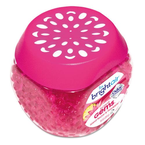 BRIGHT Air Scent Gems Odor Eliminator Island Nectar And Pineapple Pink 10 Oz Jar - Janitorial & Sanitation - BRIGHT Air®