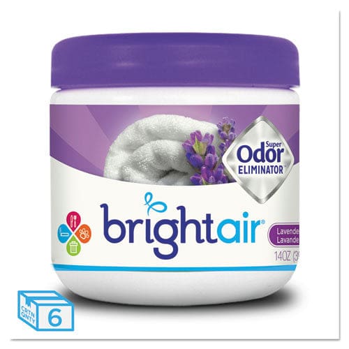 BRIGHT Air Super Odor Eliminator Lavender And Fresh Linen Purple 14 Oz Jar 6/carton - Janitorial & Sanitation - BRIGHT Air®