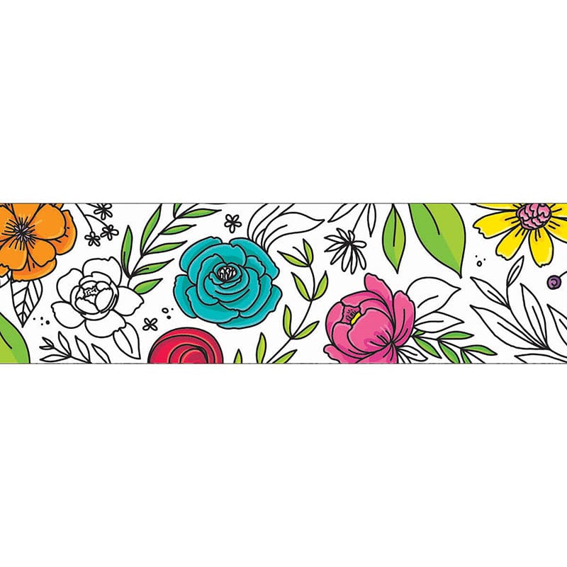 Bright Blooms Doodly Bloom Ez Bordr (Pack of 8) - Border/Trimmer - Creative Teaching Press