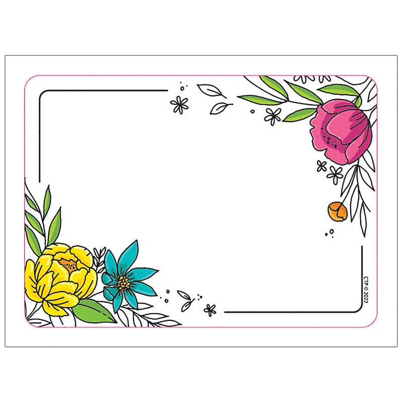 Bright Blooms Doodly Blooms Labels (Pack of 10) - Name Tags - Creative Teaching Press
