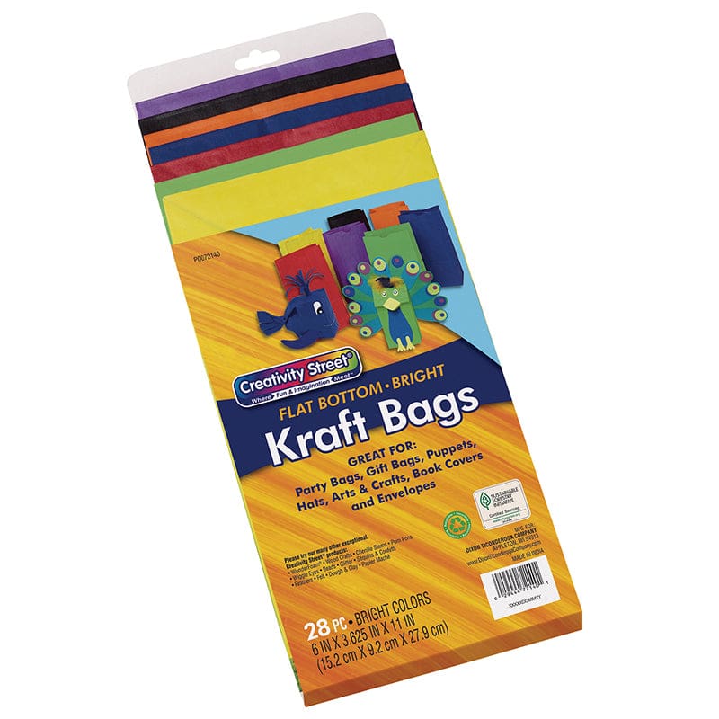Bright Kraft Bags 28 Pack 6 X 3-5/8 X 11 (Pack of 6) - Craft Bags - Dixon Ticonderoga Co - Pacon