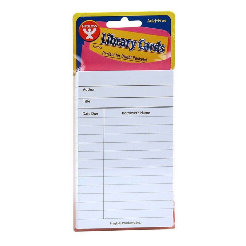 Bright Library Cards White 500 Ct - Library Cards - Hygloss Products Inc.