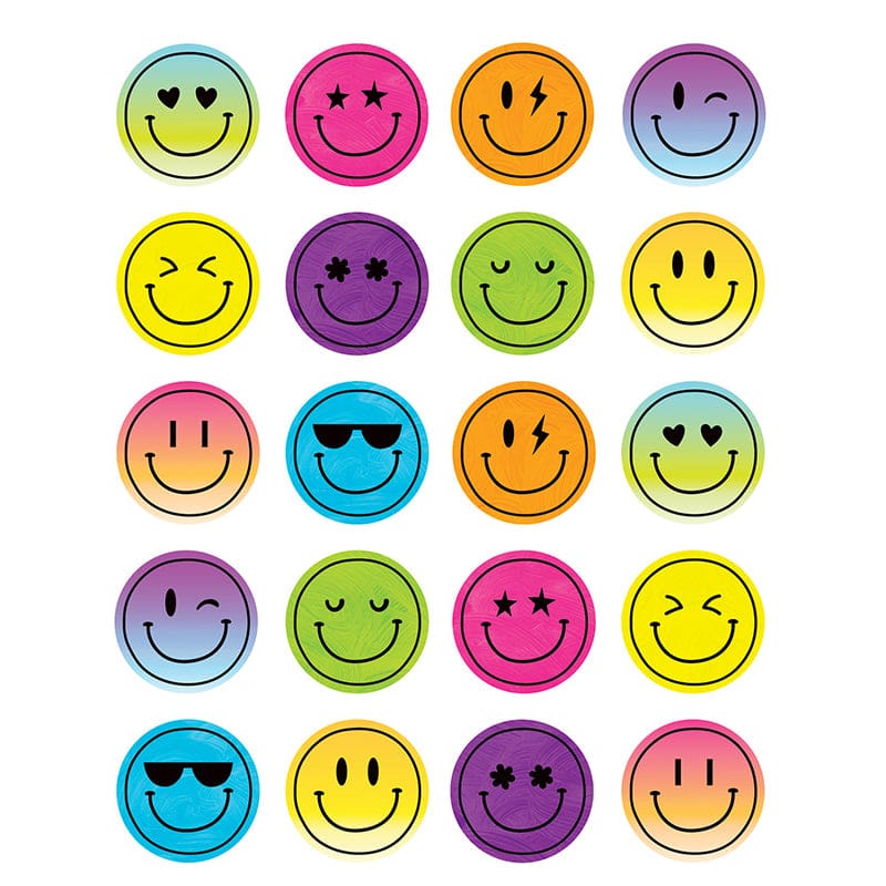 Brights 4Ever Smiley Faces Stickers (Pack of 12) - Stickers - Teacher Created Resources