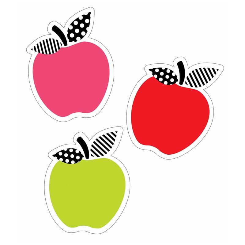 Brights Apples Mini Cut-Outs Black White & Stylish (Pack of 10) - Accents - Carson Dellosa Education