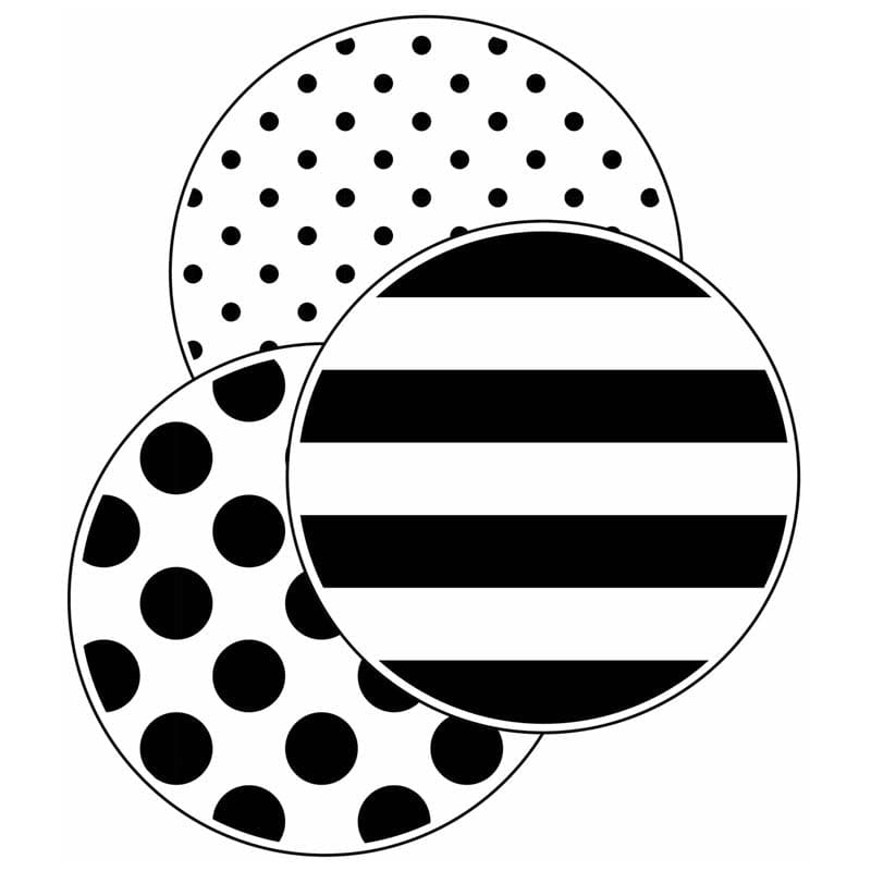 Brights Designer Dots Cut-Outs Black White & Stylish (Pack of 8) - Accents - Carson Dellosa Education