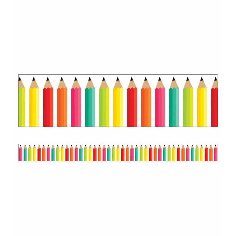 Brights Pencils Straight Borders Black White & Stylish (Pack of 10) - Border/Trimmer - Carson Dellosa Education