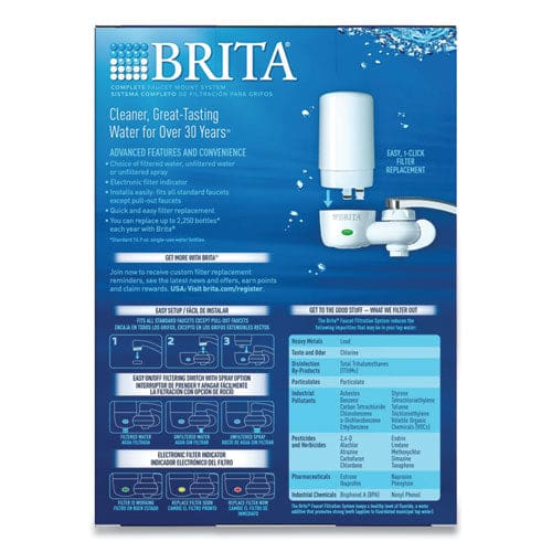 Brita On Tap Faucet Water Filter System White 4/carton - Food Service - Brita®