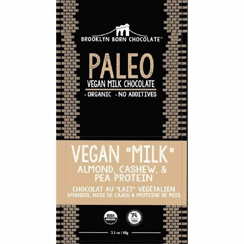 BROOKLYN BORN CHOCOLATE Grocery > Refrigerated BROOKLYN BORN CHOCOLATE: Paleo Vegan Milk Chocolate Bar, 2.1 oz