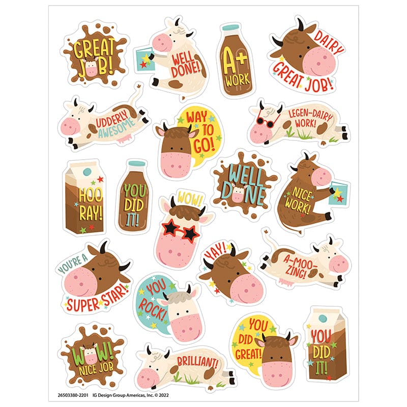 Brown Cow Choc Milk Scent Stickrs (Pack of 12) - Stickers - Eureka