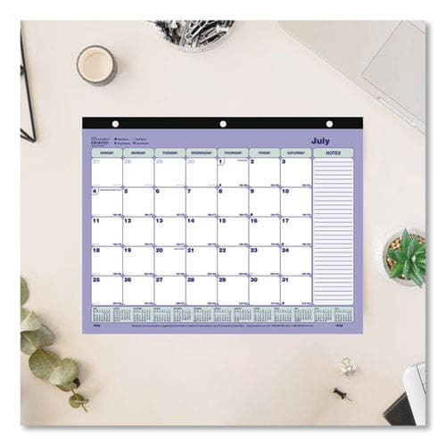Brownline Academic 13-month Desk Pad Calendar 11 X 8.5 Black Binding 13-month (july To July): 2022 To 2023 - School Supplies - Brownline®