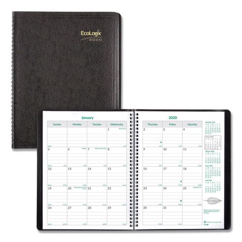 Brownline Ecologix Recycled Monthly Planner Ecologix Artwork 11 X 8.5 Black Cover 14-month (dec To Jan): 2022 To 2024 - School Supplies -