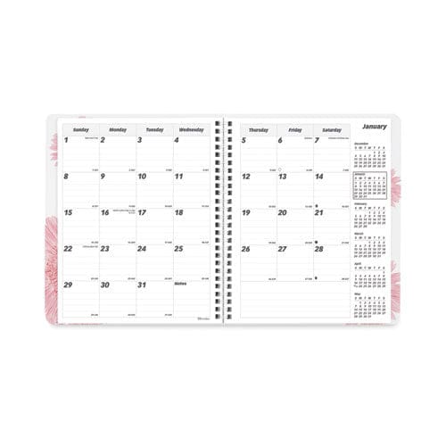 Brownline Essential Collection 14-month Ruled Monthly Planner 8.88 X 7.13 Daisy Black/pink Cover 14-month (dec To Jan): 2022 To 2023 -