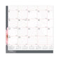 Brownline Monthly Desk Pad Calendar 22 X 17 Pink/white Sheets Clear Binding Clear Corners 12-month (jan To Dec): 2023 - School Supplies -