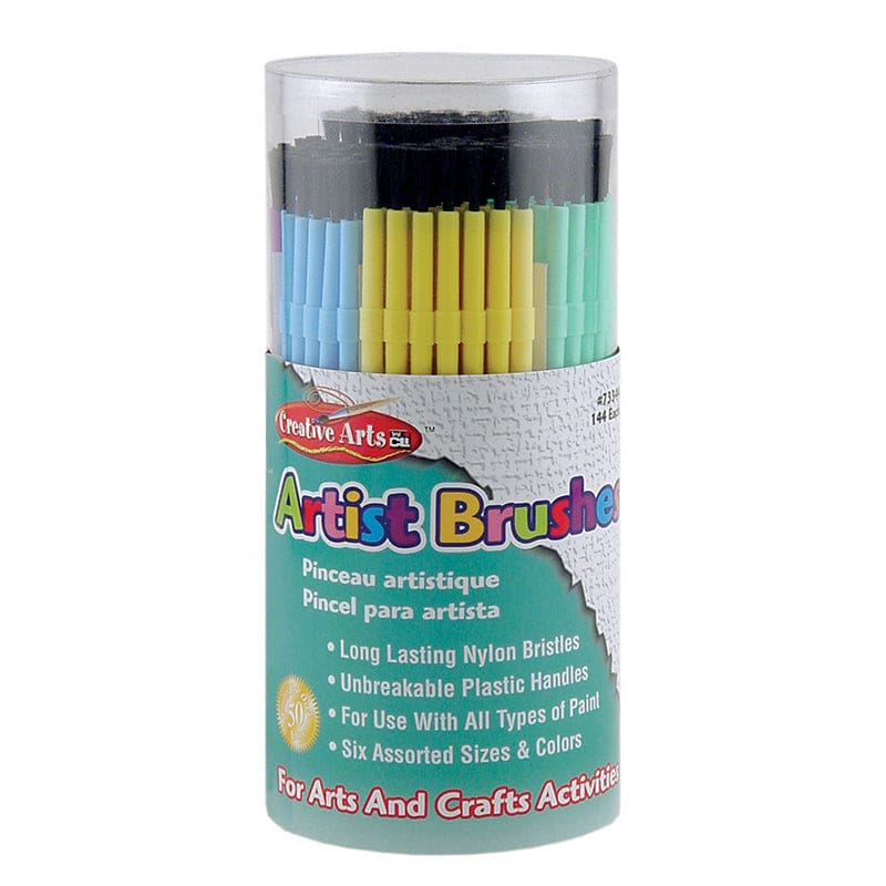 Brushes Artist Plastic Asst Clrs 144 Tub (Pack of 2) - Paint Brushes - Charles Leonard