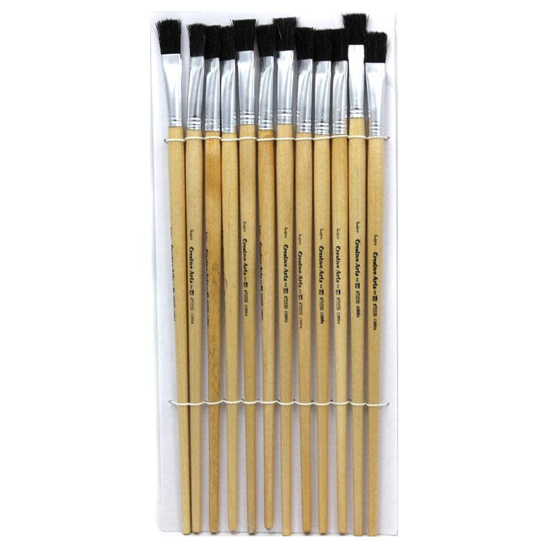 Brushes Easel Flat 1/2In Bristle 12Ct (Pack of 6) - Paint Brushes - Charles Leonard