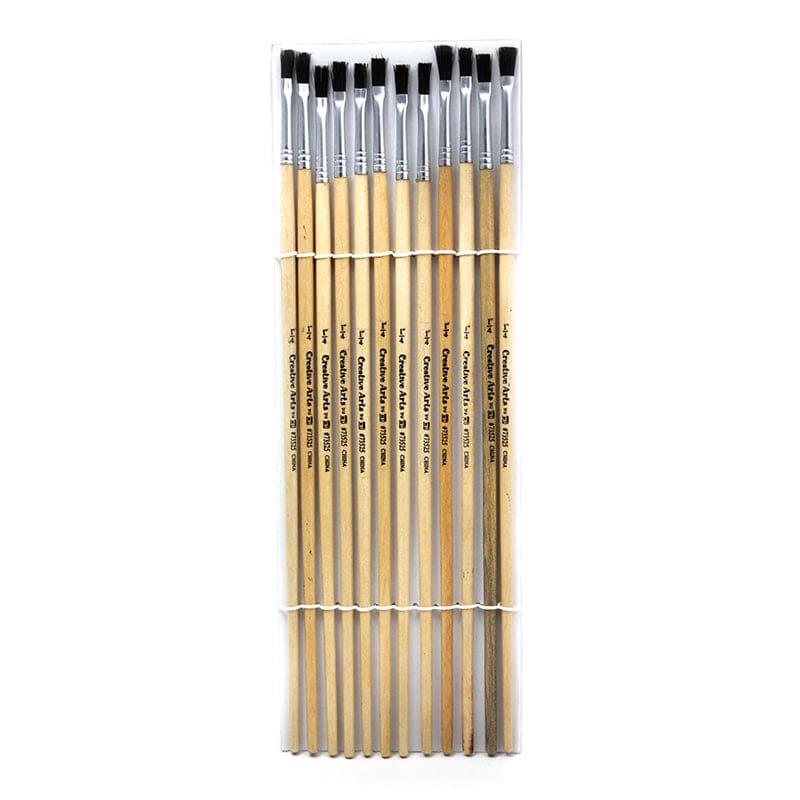 Brushes Easel Flat 1/4In Bristle 12Ct (Pack of 10) - Paint Brushes - Charles Leonard