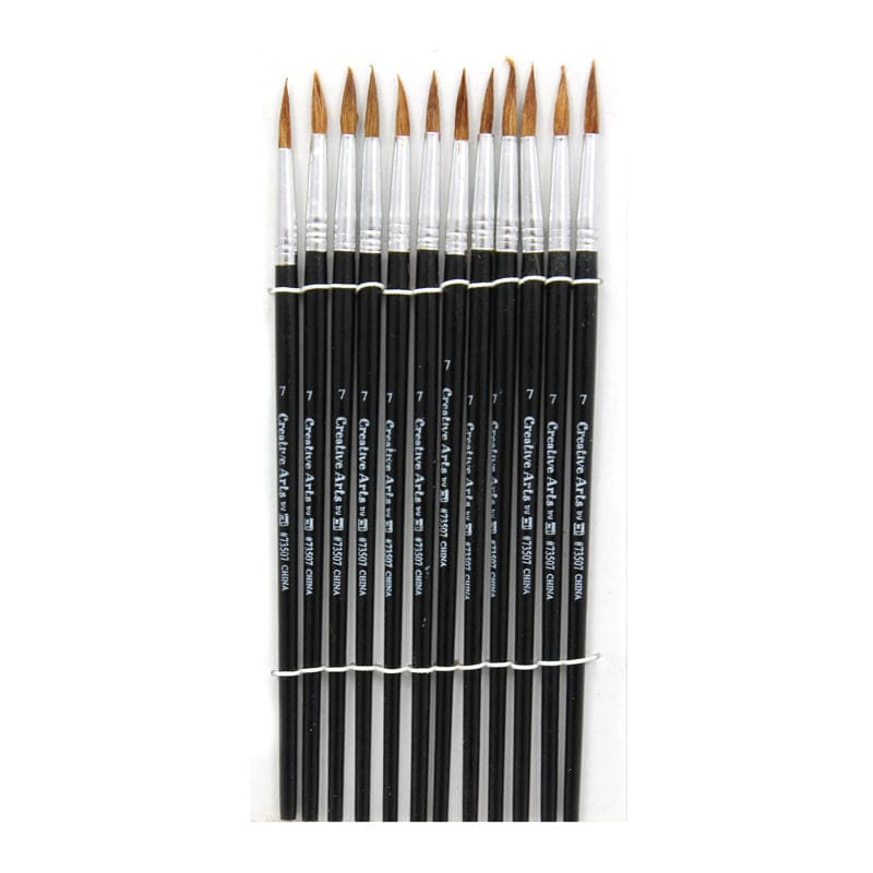 Brushes Water Color Pointed #7 3/4 Camel Hair 12 Ct (Pack of 10) - Paint Brushes - Charles Leonard