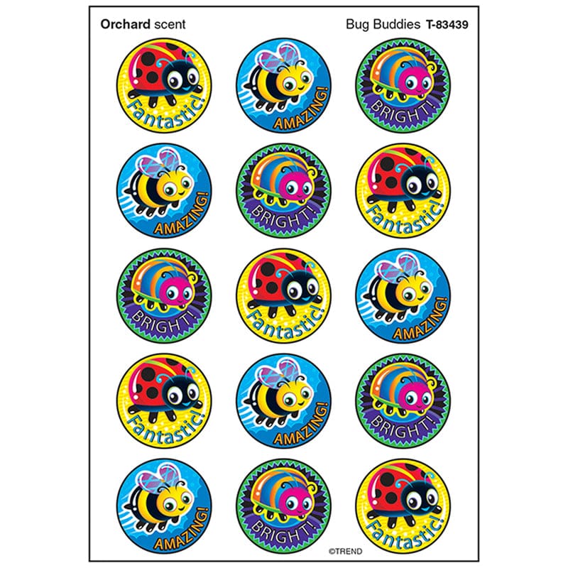 Bug Buddies Stinky Stickers Large Round (Pack of 12) - Stickers - Trend Enterprises Inc.