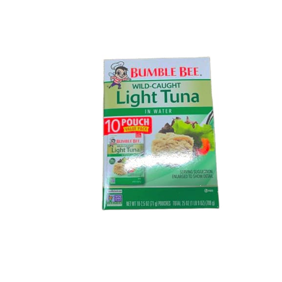 BUMBLE BEE Premium Light Tuna Pouch in Water, 2.5oz Pouch (Pack of 10) - ShelHealth.Com