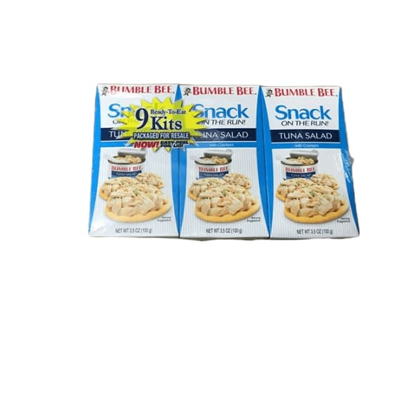BUMBLE BEE Snack on the Run Tuna Salad with Crackers, Canned Tuna Fish, High Protein Food, 3.5 Ounce (Pack of 9) - ShelHealth.Com