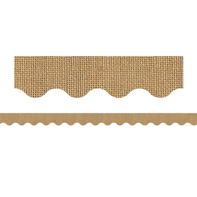 Burlap Scalloped Rolled Border Trim (Pack of 6) - Border/Trimmer - Teacher Created Resources