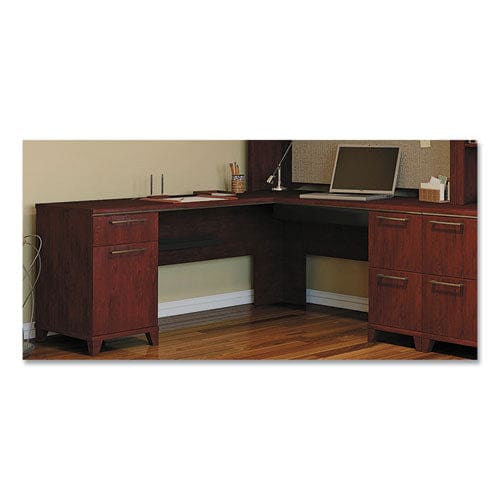 Bush Enterprise Collection Double Pedestal Desk 70.13 X 28.63 X 29.75 Mocha Cherry (box 1 Of 2) - Furniture - Bush®