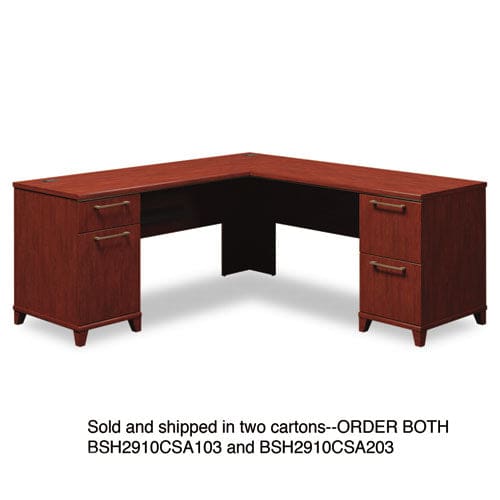 Bush Enterprise Collection L-desk Surface 70.13 X 70.13 X 29.75 Harvest Cherry (box 2 Of 2) - Furniture - Bush®