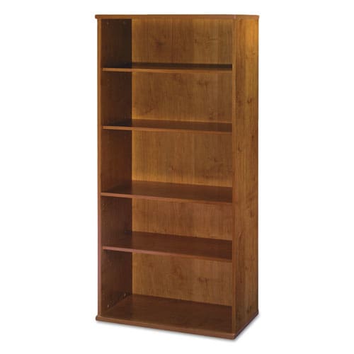Bush Series C Collection Bookcase Five-shelf 35.63w X 15.38d X 72.78h Natural Cherry - Furniture - Bush®