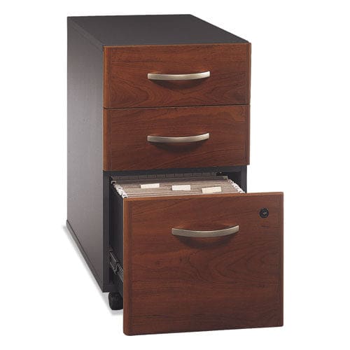 Bush Series C Mobile Pedestal File Left/right 3-drawers: Box/box/file Legal/letter/a4/a5 Cherry/gray 15.75 X 20.25 X 27.88 - Furniture -